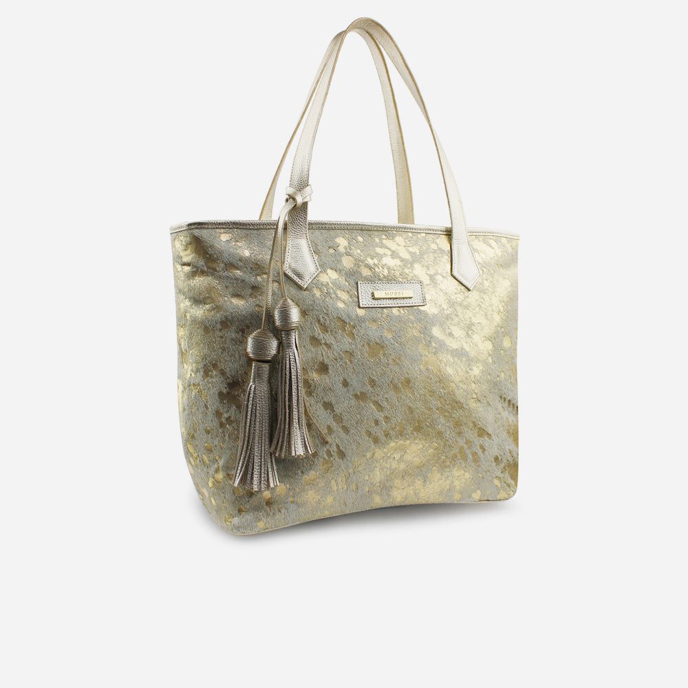 Cartera adela de cuero para mujer - Oro