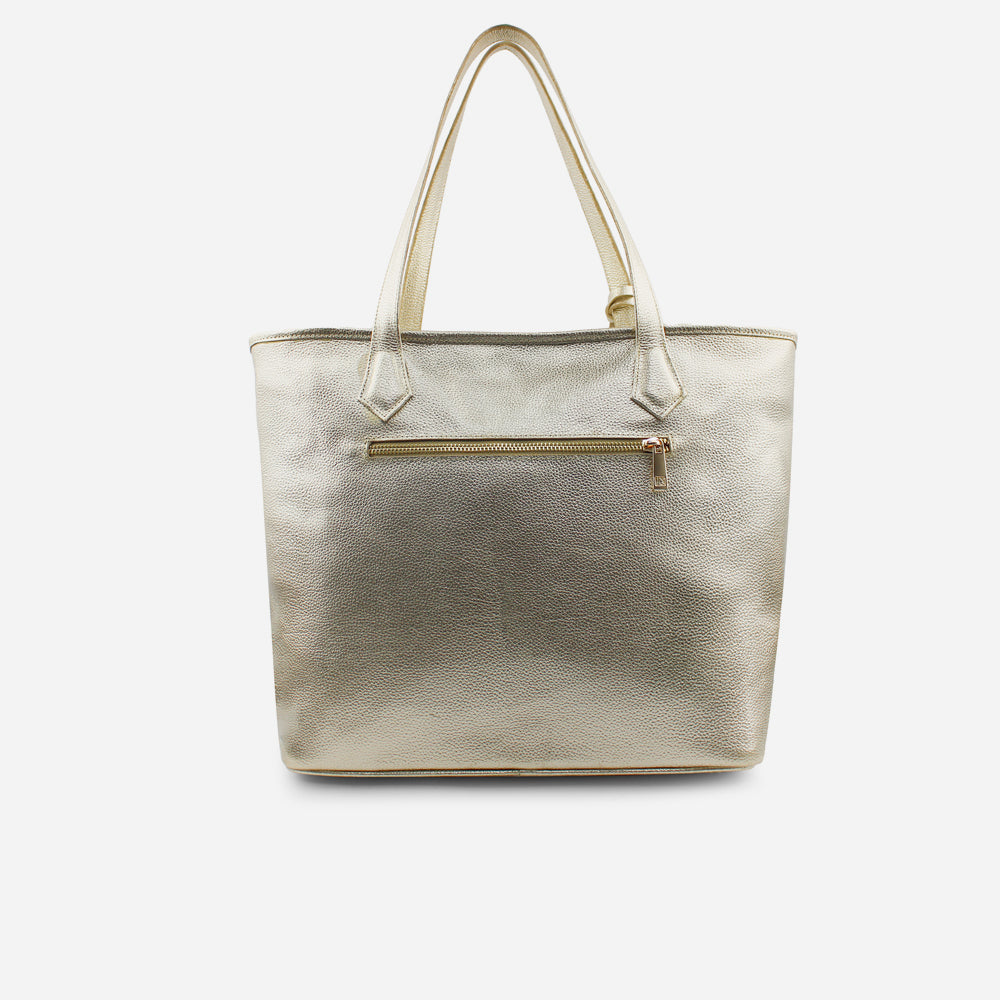 Cartera adela de cuero para mujer - Oro