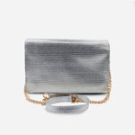 Sobre centella de cuero para mujer - Plata