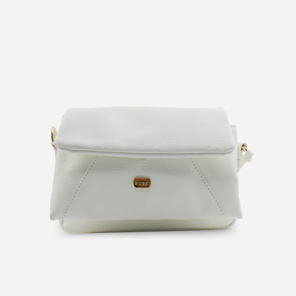 Bolso manos libres kira de cuero para mujer - Hueso