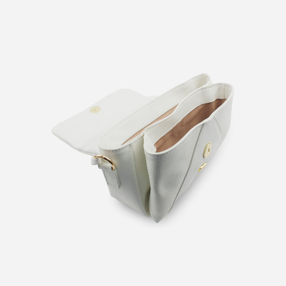 Bolso manos libres kira de cuero para mujer - Hueso