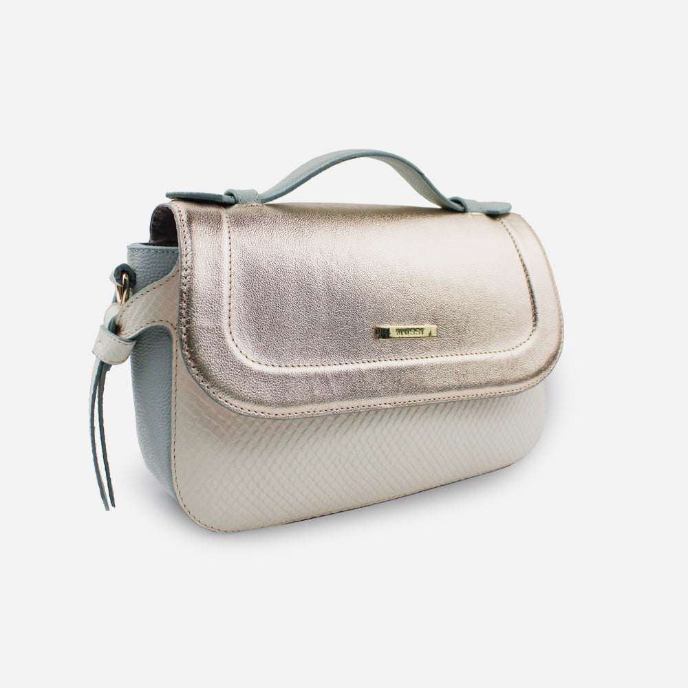 Bolso manos libres robbie de cuero para mujer - Menta