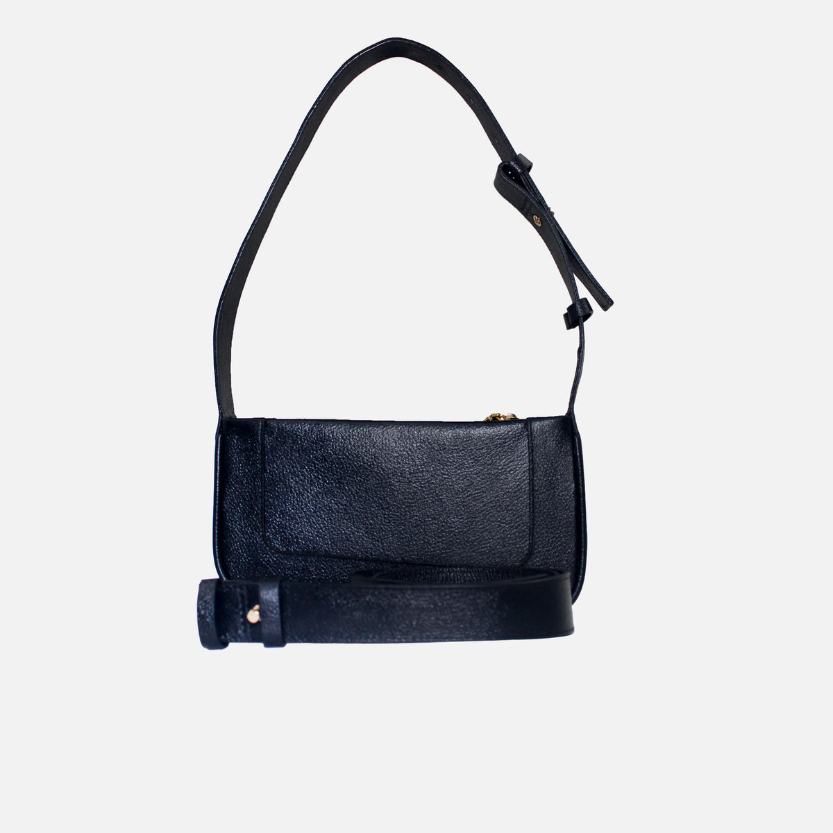 Bolso manos libres rubi de cuero para mujer - Negro