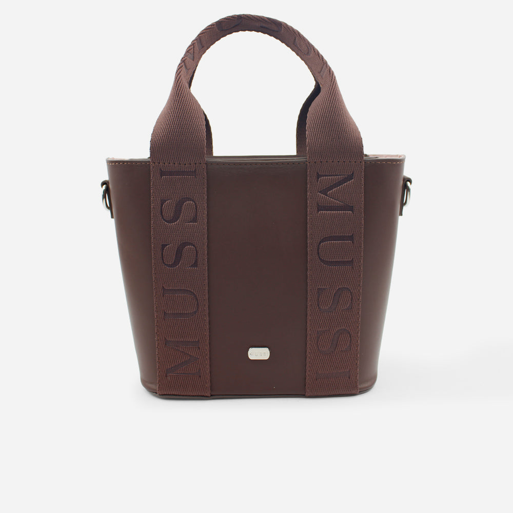 Bolso manos libres miley de cuero para mujer - Café