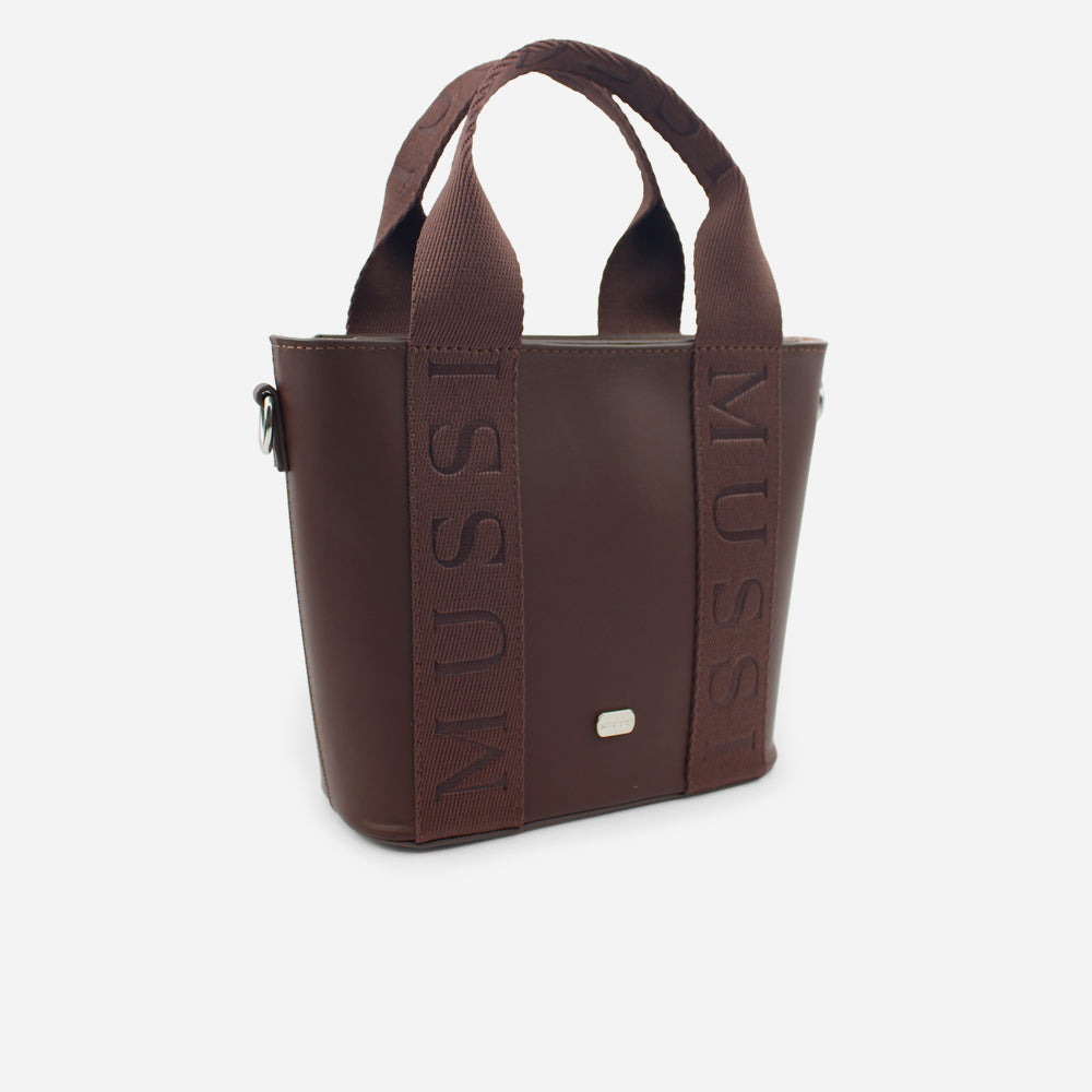 Bolso manos libres miley de cuero para mujer - Café