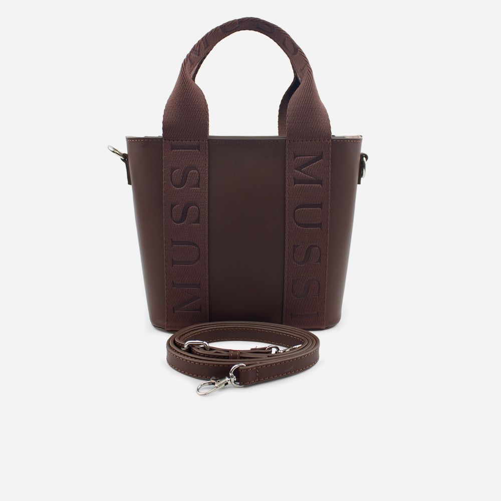Bolso manos libres miley de cuero para mujer - Café