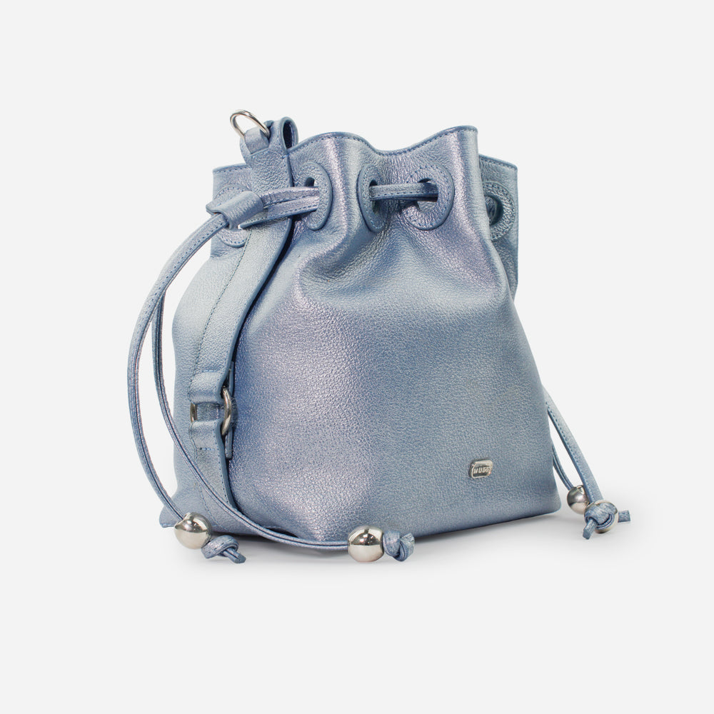Bolso manos libres estelar de cuero para mujer - Azul