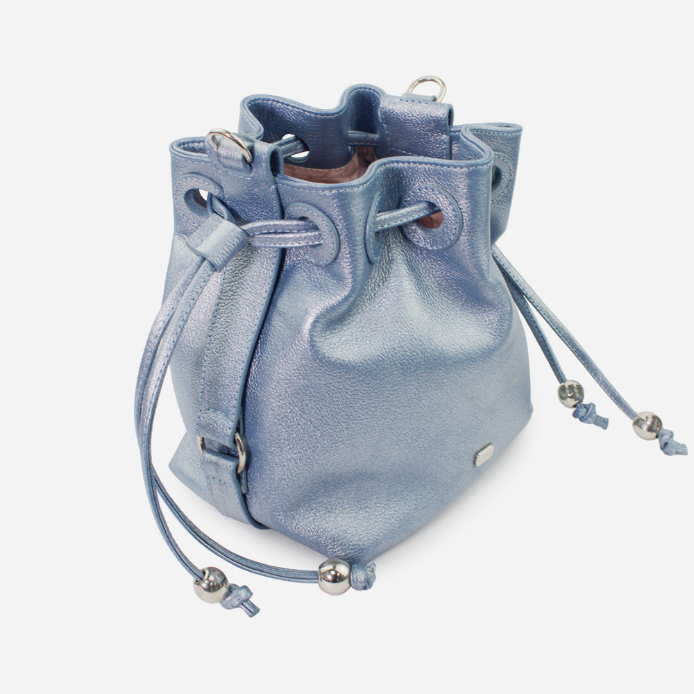 Bolso manos libres estelar de cuero para mujer - Azul