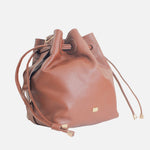 Bolso manos libres estelar de cuero para mujer - Miel