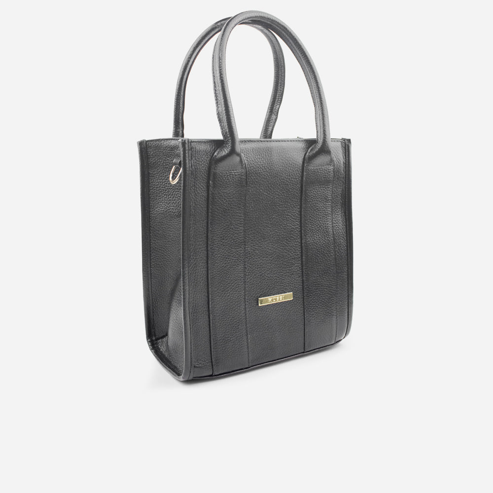 Bolso manos libres laris de cuero para mujer - Negro