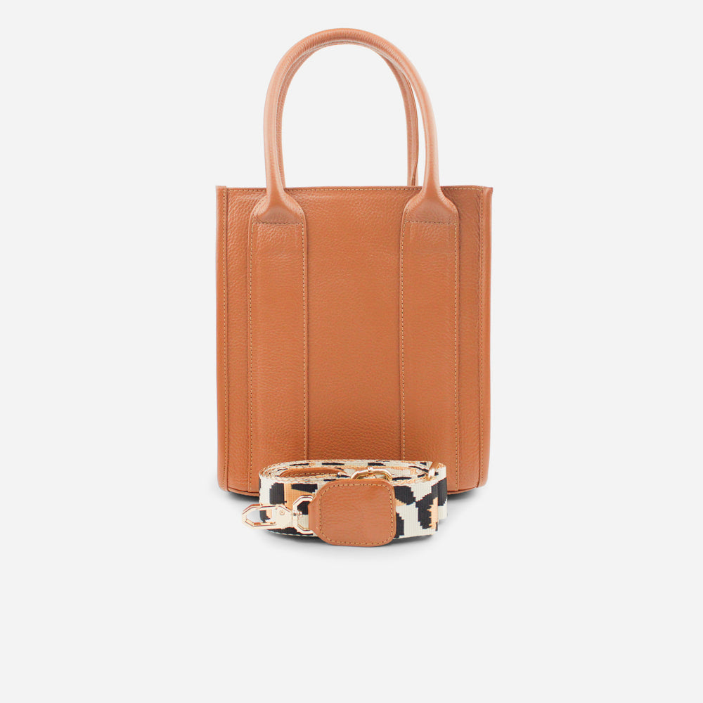 Bolso manos libres laris de cuero para mujer - Miel