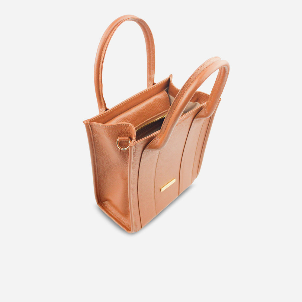 Bolso manos libres laris de cuero para mujer - Miel