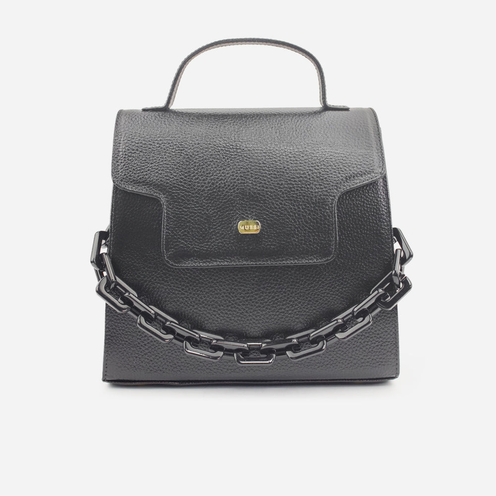 Bolso manos libres lara de cuero para mujer - Negro