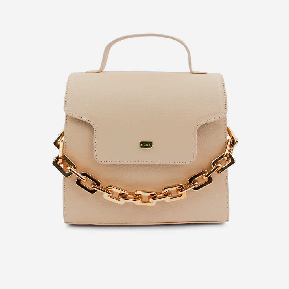 Bolso manos libres lara de cuero para mujer - Beige
