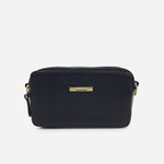 Bolso manos libres nebula de cuero para mujer - Negro