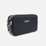 Bolso manos libres nebula de cuero para mujer - Negro