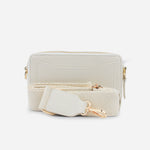 Bolso manos libres nebula de cuero para mujer - Blanco