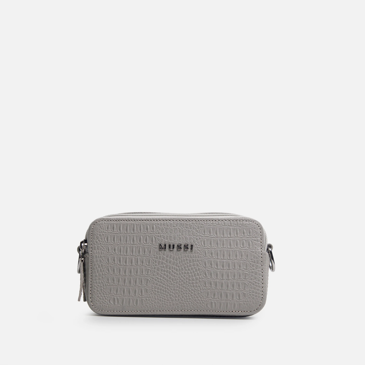 Bolso manos libres nebula de cuero para mujer - Gris