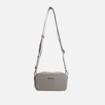 Bolso manos libres nebula de cuero para mujer - Gris