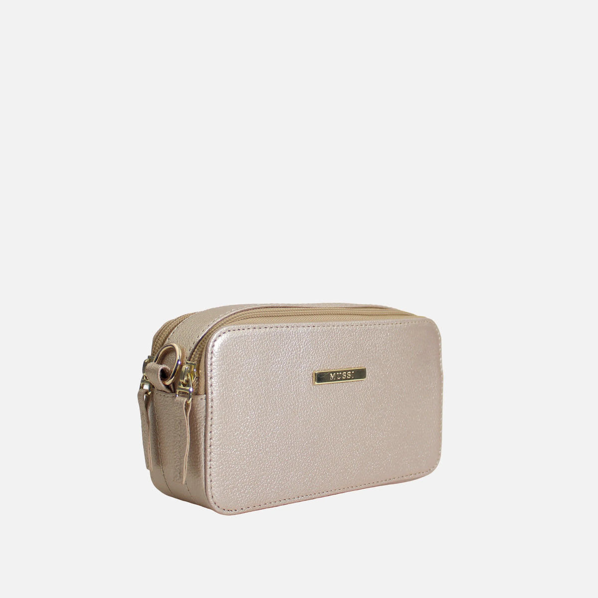 Bolso manos libres nebula de cuero para mujer - Oro