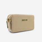 Bolso manos libres nebula de cuero para mujer - Taupe