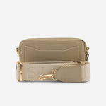 Bolso manos libres nebula de cuero para mujer - Taupe