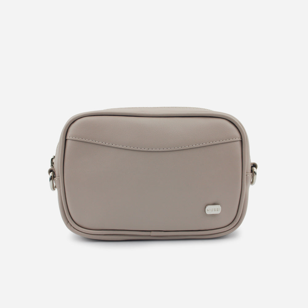 Bolso manos libres avellana de cuero para mujer - Taupe