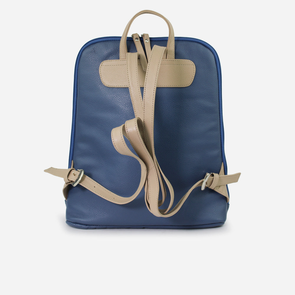 Morral kimberly de cuero para mujer - Celeste