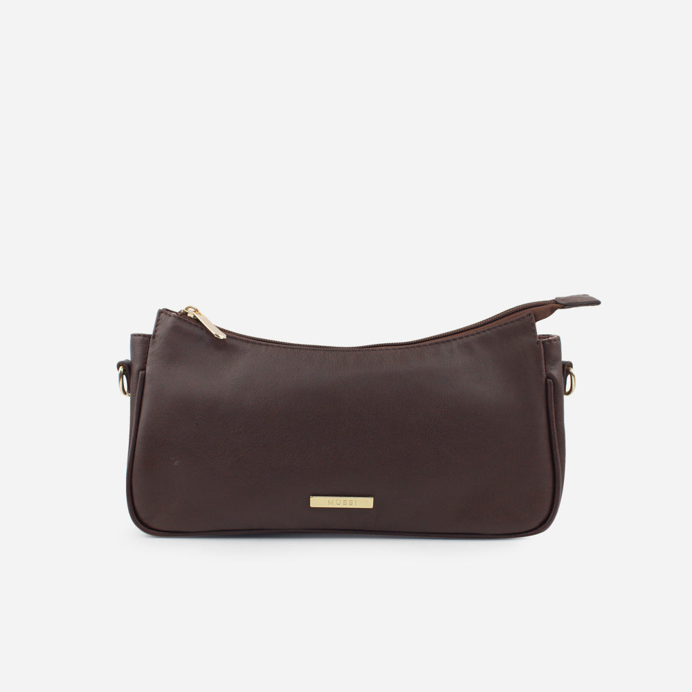 Bolso manos libres stirling de cuero para mujer - Café