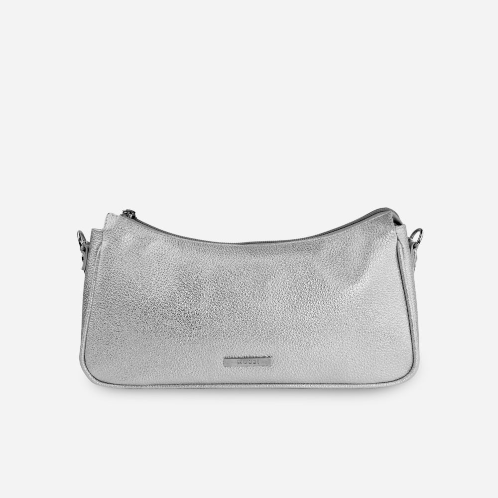 Bolso manos libres stirling de cuero para mujer - Plata