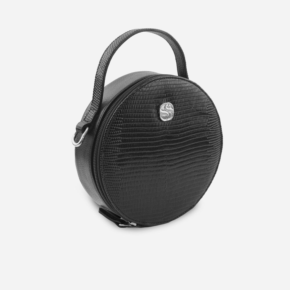 Bolso manos libres phyllis de cuero para mujer - Negro