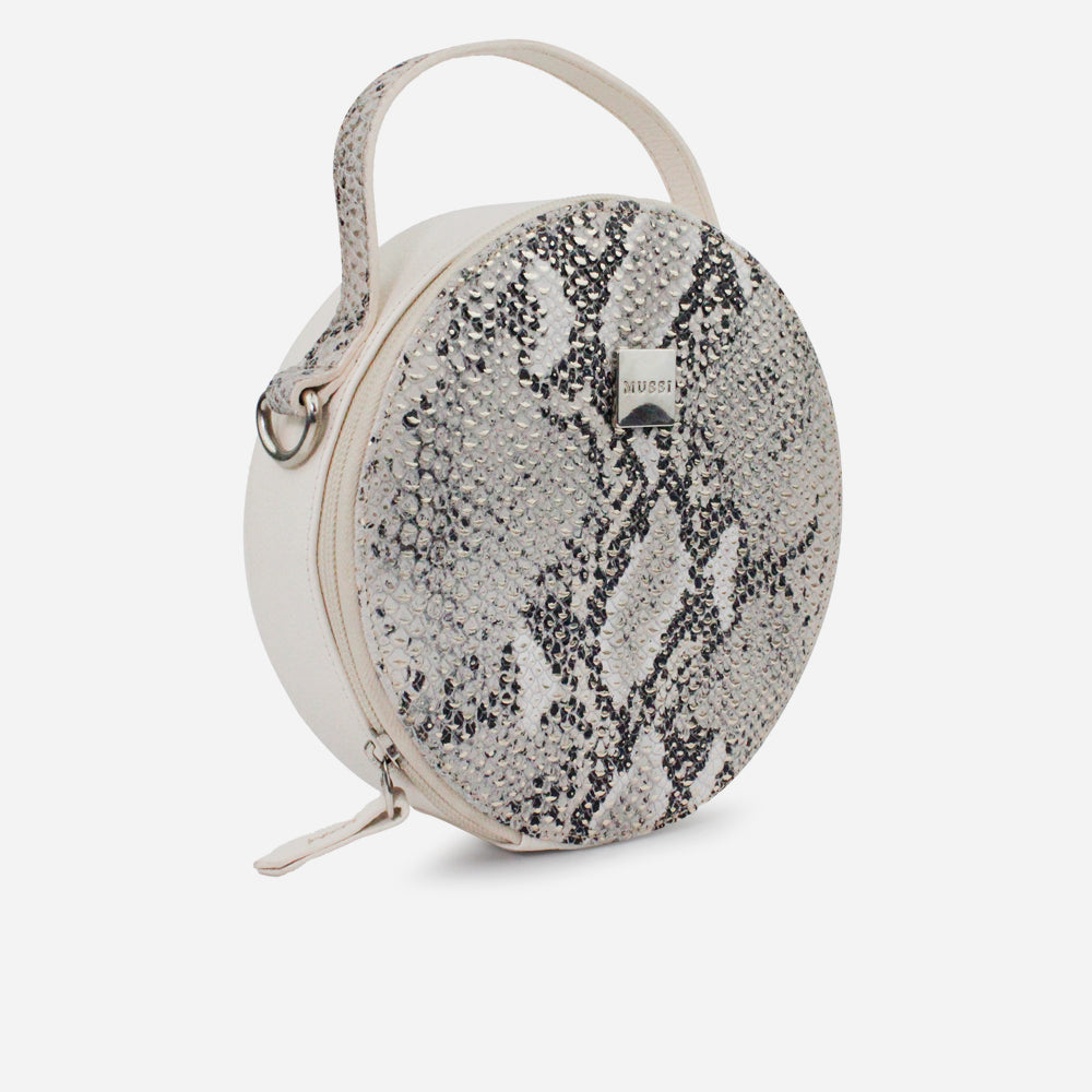 Bolso manos libres phyllis de cuero para mujer - Blanco