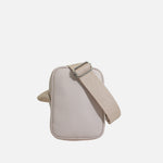 Bolso manos libres lisa de cuero para mujer - Nude
