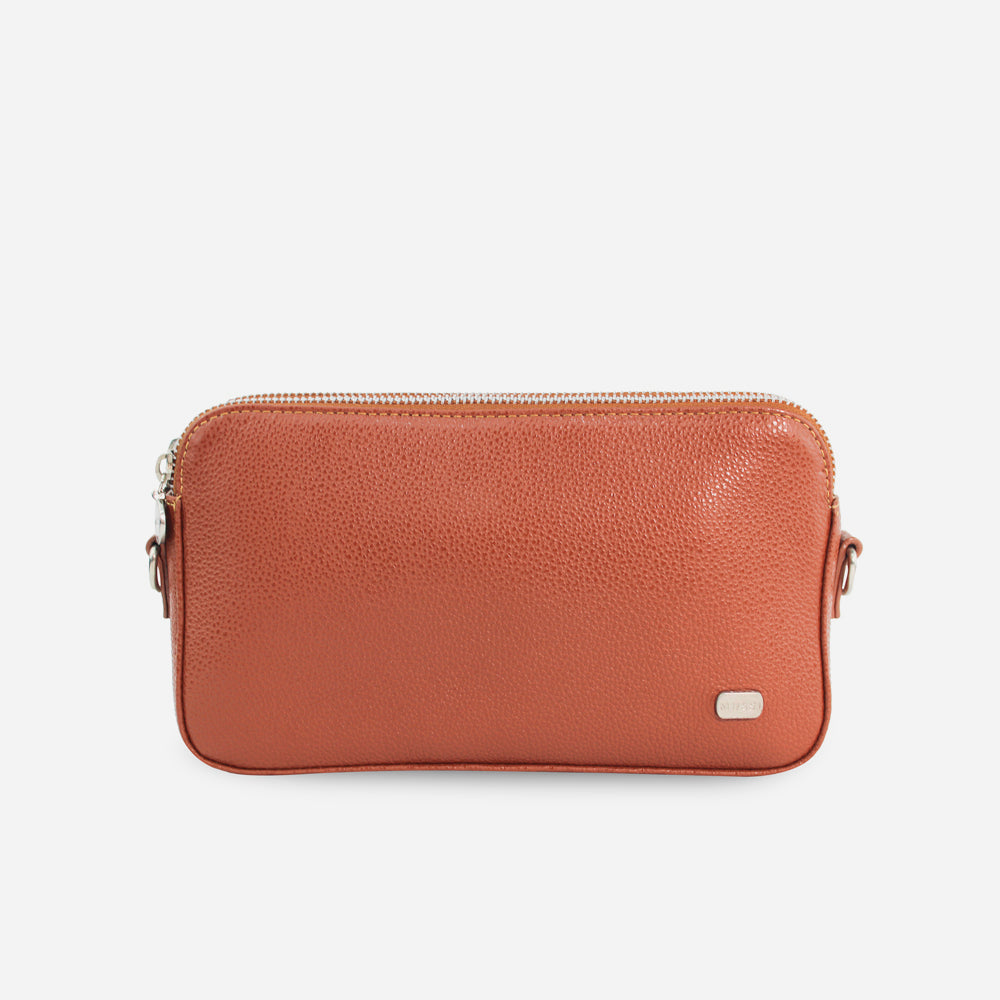 Bolso manos libres valeria de cuero para mujer - Miel