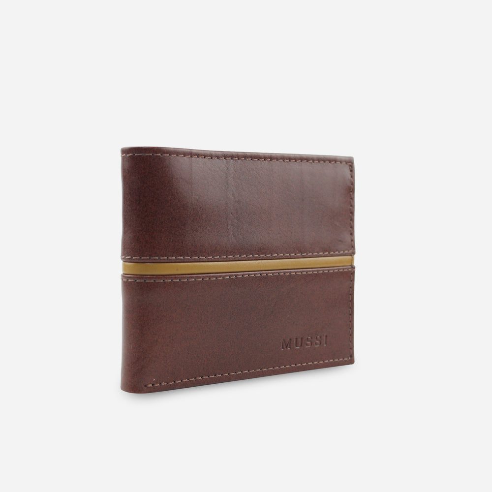 Billetera manchester de cuero para hombre - Miel
