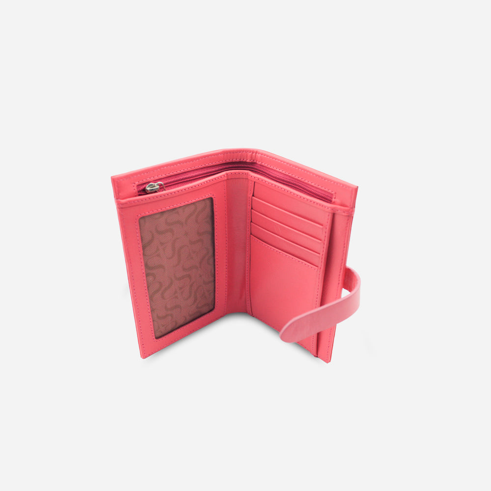 Billetera jaral de cuero para mujer - Rojo