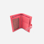 Billetera jaral de cuero para mujer - Rojo