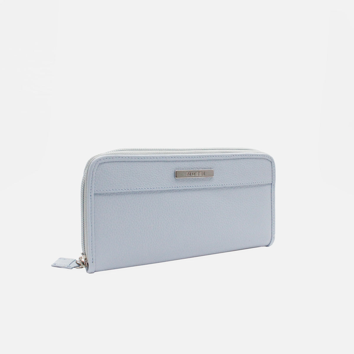 Billetera piera de cuero para mujer - Celeste