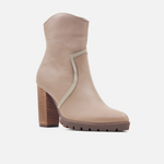 Botin texano eileen de cuero para mujer - Beige