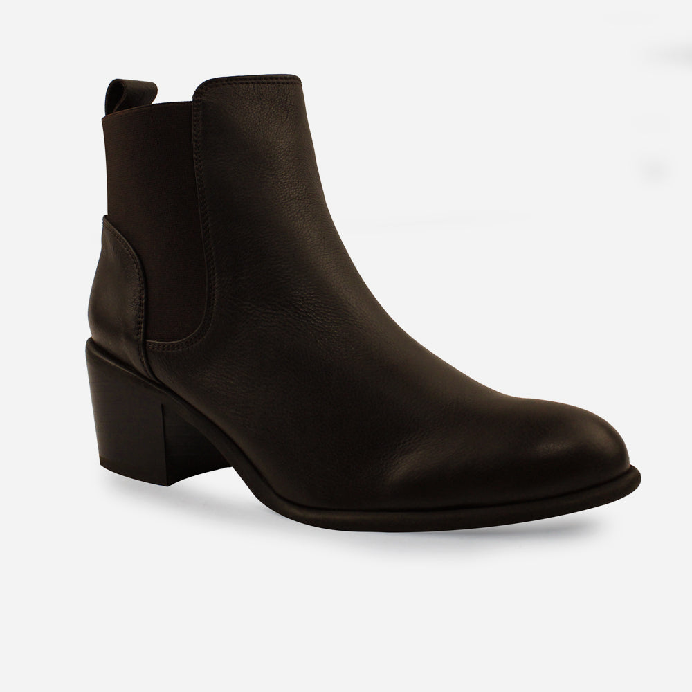 Botin tacon mar de cuero para mujer - Café