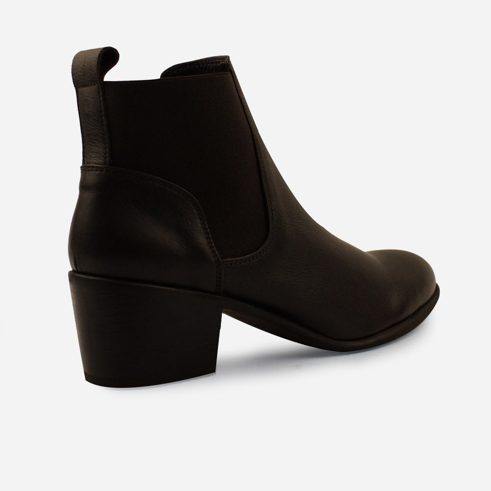 Botin tacon mar de cuero para mujer - Café