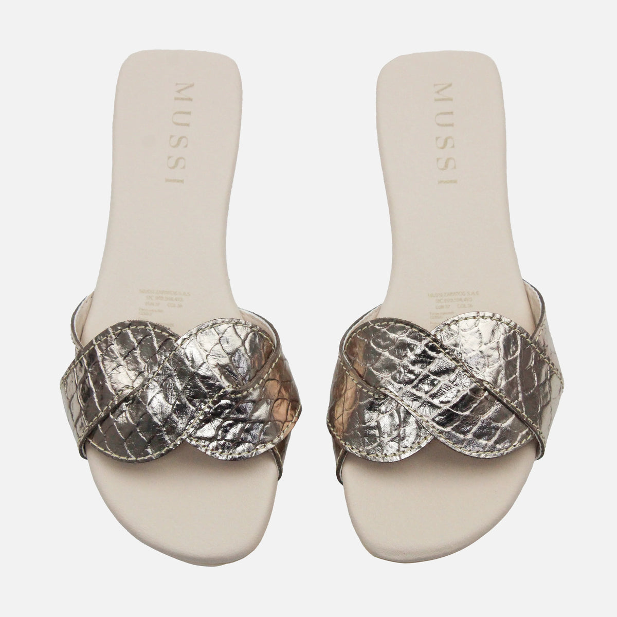 Sandalia plana sierra de cuero para mujer - Bronce