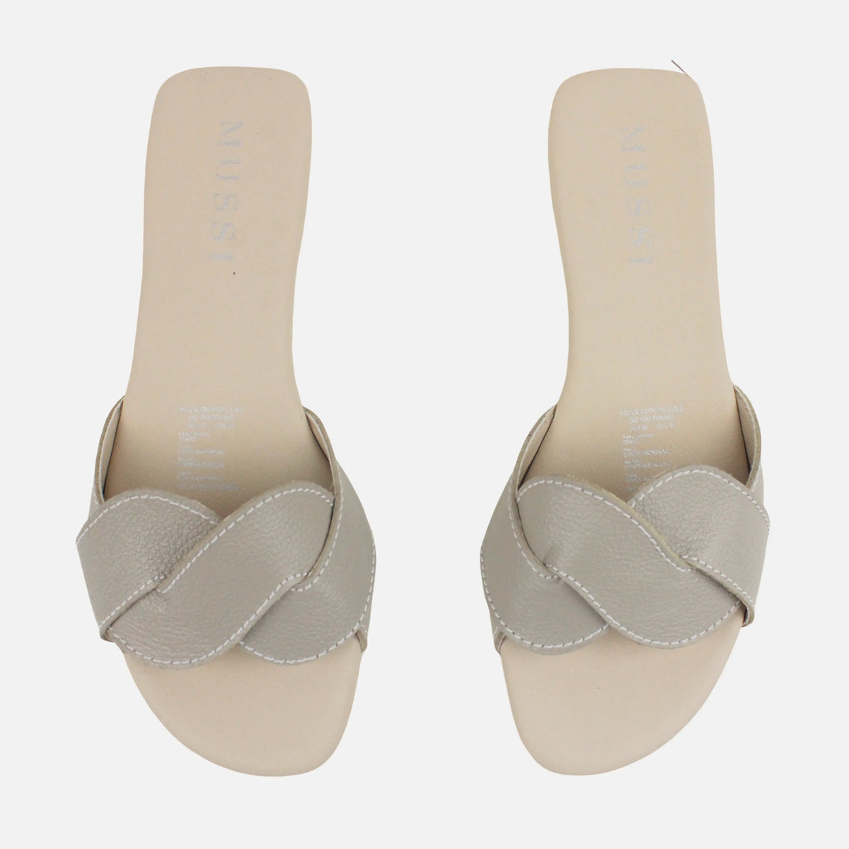 Sandalia plana sierra de cuero para mujer - Taupe