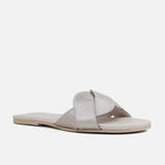 Sandalia plana sierra de cuero para mujer - Oro