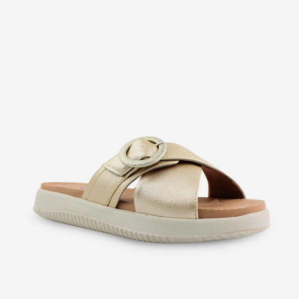 Sandalia flatform elenia de sintético para mujer - Oro