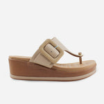 Sandalia flatform euria de sintético para mujer - Taupe