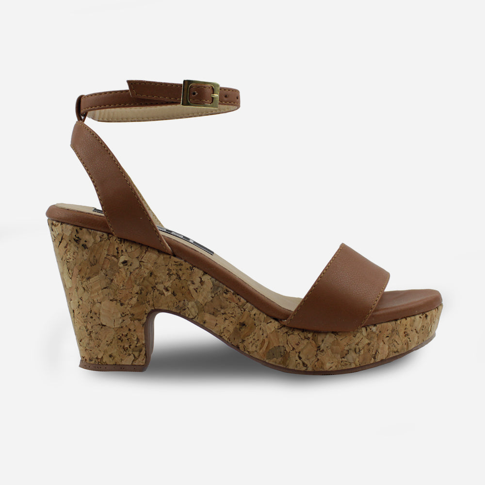 Sandalia plataforma amelia de sintético para mujer - Miel