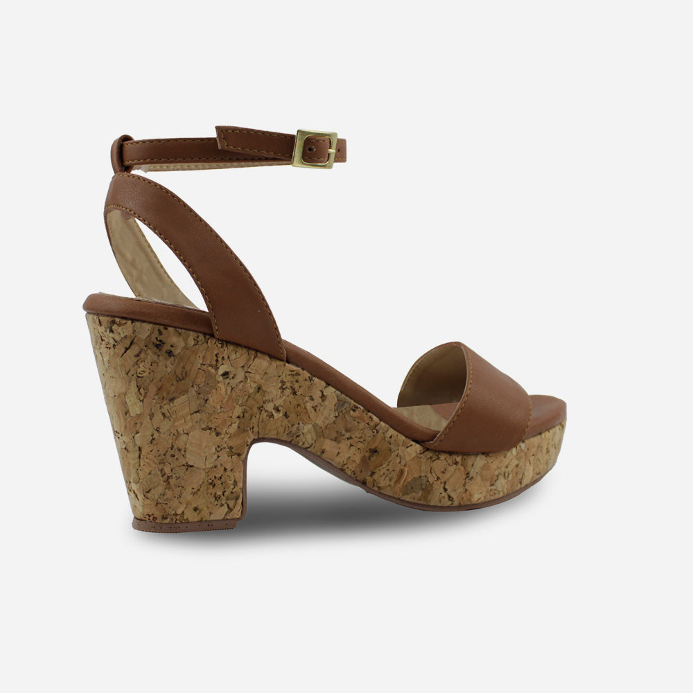 Sandalia plataforma amelia de sintético para mujer - Miel