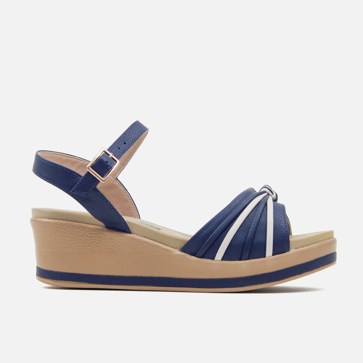 Sandalia plataforma raquel de sintético para mujer - Azul