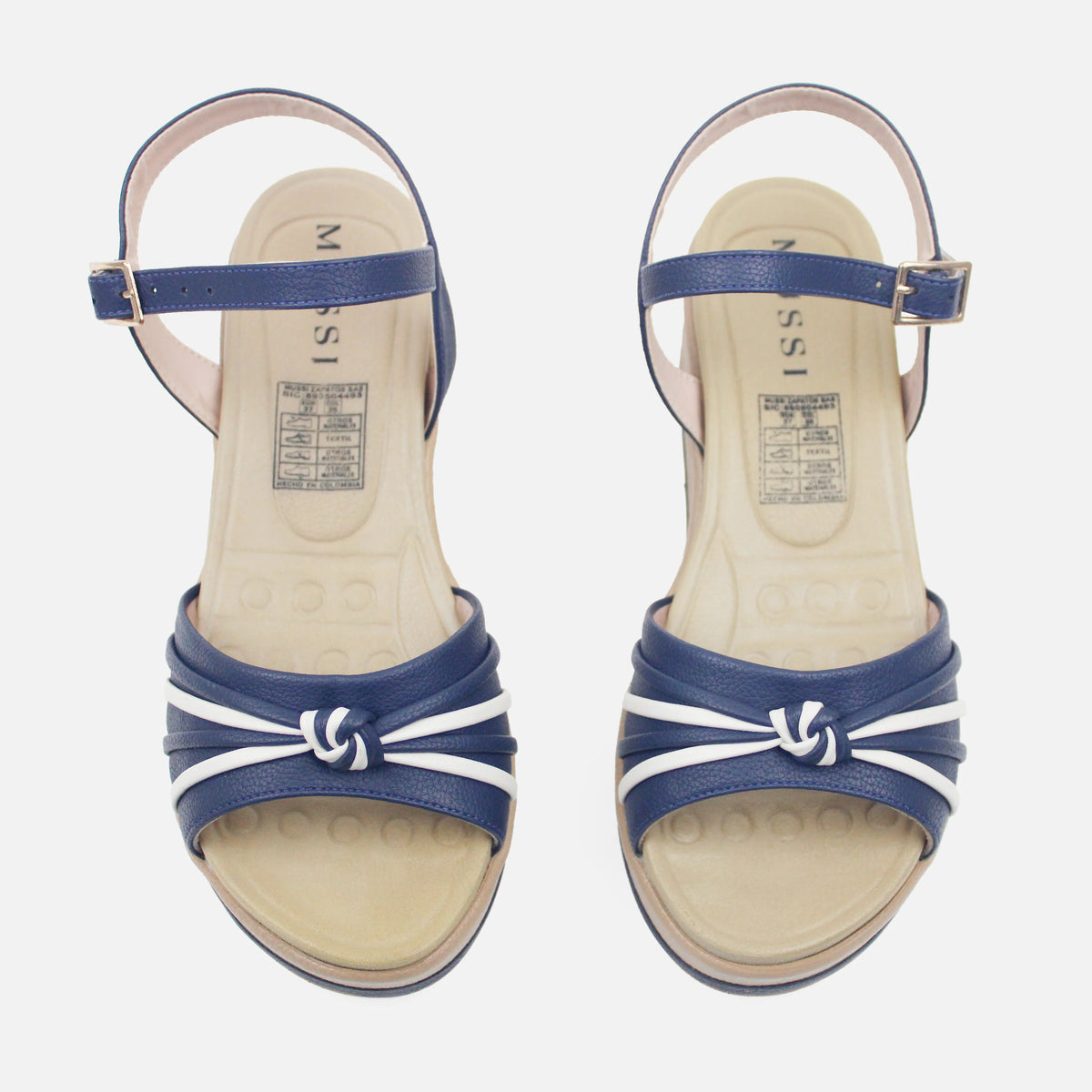 Sandalia plataforma raquel de sintético para mujer - Azul